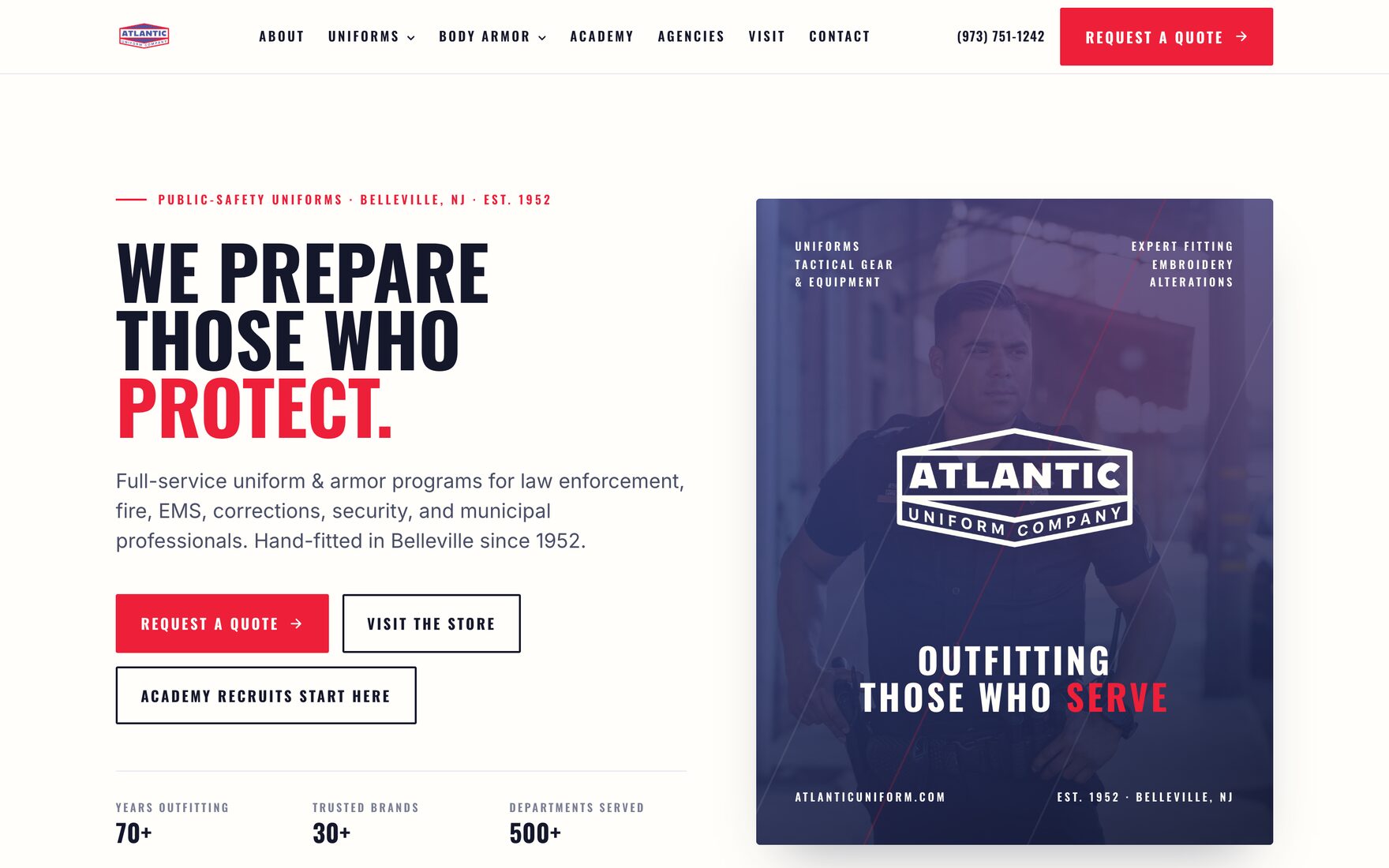 Atlantic Uniform Co., We prepare those who protect