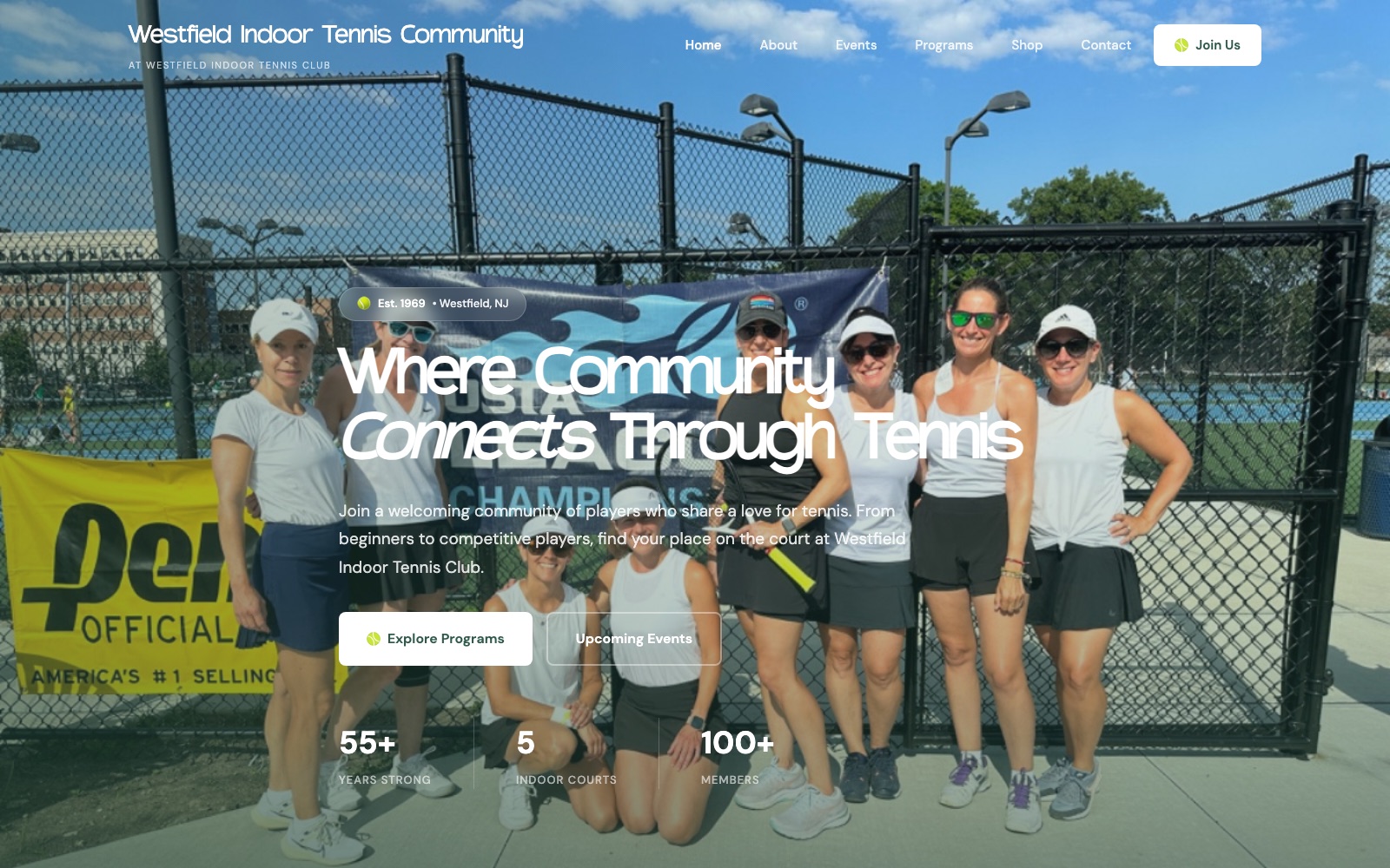 Westfield Indoor Tennis Community, Where community connects through tennis
